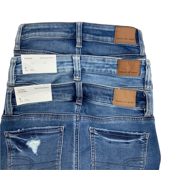 American Eagle Outfitters Denim - AMERICAN EAGLE - 3 Pairs distressed Jeggings. Size 0 Short.